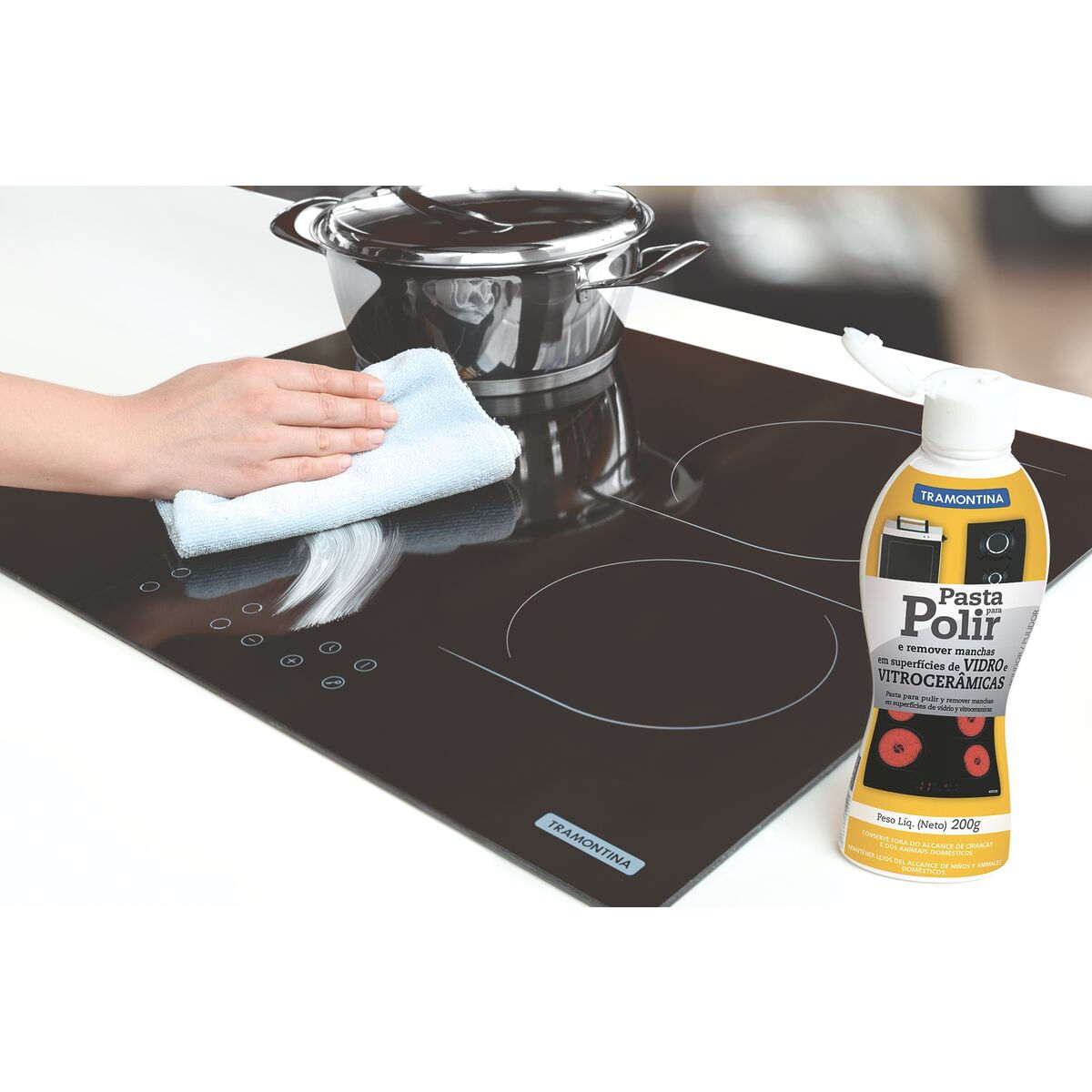 Pasta para Polimento e Remoção de Manchas em Superfícies de Vidro e Vitrocerâmicas Tramontina 200g