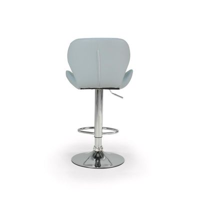 Banqueta Alta Slim Estofada Giratória Com Regulagem De Altura - Cinza