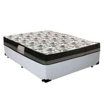 Cama Box Casal Sintético + Colchão Casal Ortobom Iso Dupla Face 60x138x188 Cor:branco