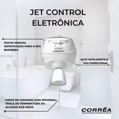 Chuveiro Lorenzetti Jet Control Eletrônica 7800w Branco 220v
