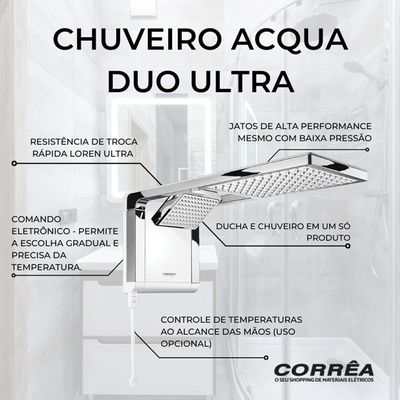 Chuveiro Lorenzetti Acqua Duo Ultra 7800w Branco Com Cromado 220v