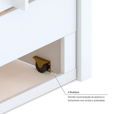 Treliche Casal Casal Slim Com Grade De Proteção Madeira Maciça Branco Housin