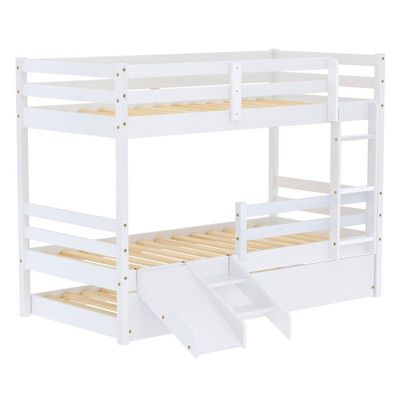 Treliche Solteiro Infantil Slim E Mini Escada/escorregador Madeira Maciça Branco Housin