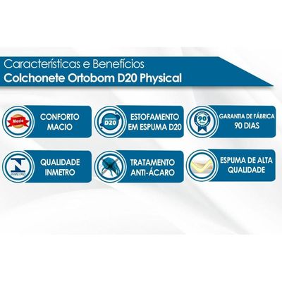 Colchonete Solteiro D20 Multiuso Viagem Camping (78x188x4) - Ortobom