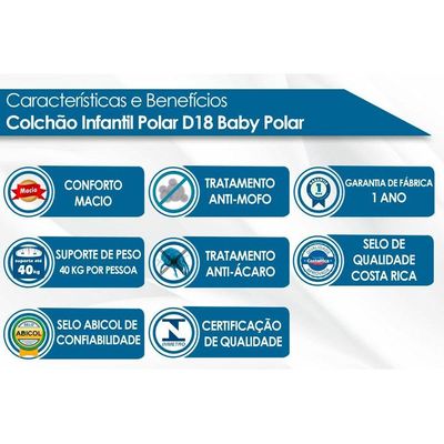 Colchão Infantil D18 Baby (60x130x10) - Polar