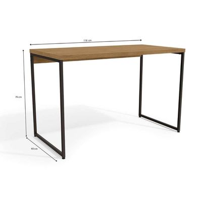 Mesa Secretária Escritório Industrial LI002 Freijo/Preto - Kappesberg