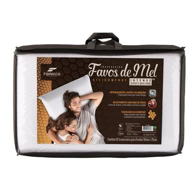 Travesseiro Fibras Siliconadas Favos de Mel Intense D30 Lavável p/Fronha (50x70) - Fibrasca