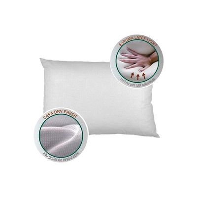 Travesseiro T. Látex Light LP1101 c/ Capa Dry Fresh p/Fronha (50x70) - Duoflex