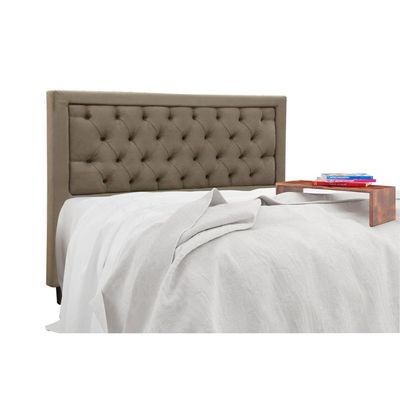 Cabeceira Cama Box Estofada Casal Casal Baronesa Suede Marrom - Simbal