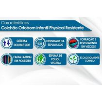 Colchão p/Berço D20 Physical Resistente Infantil - 70x150x12 - Ortobom