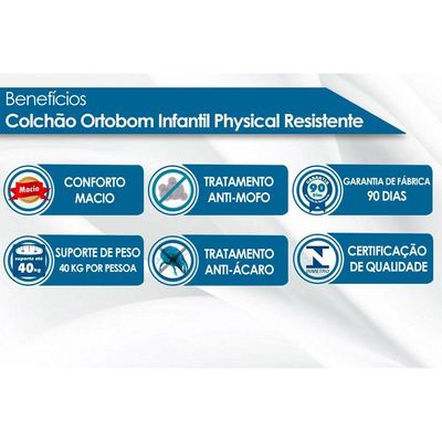 Colchão Infantil D20 Physical Resistente (70x150x12) - Ortobom
