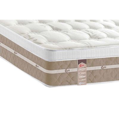 Cama Box Queen: Colchão Molas Castor Pocket Silver Star Air One Face + Base CRC Suede Clean(158x198)