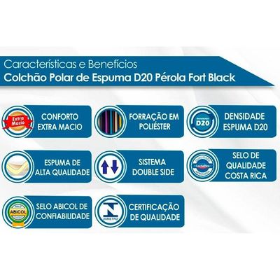 Colchão Pérola Black (2un) + Beliche Ema Branco