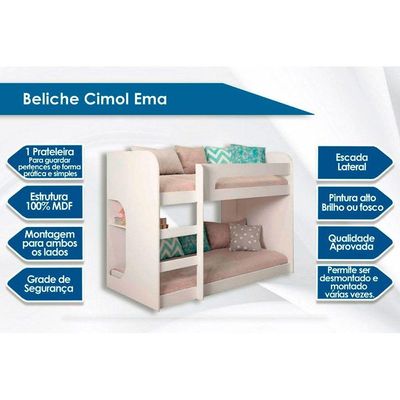 Colchão Physical Resistente (2un) + Beliche Ema Branco