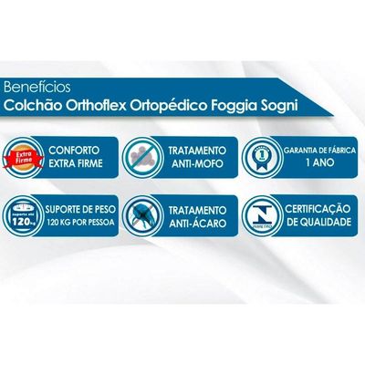 Cama Box Casal CRC + Colchão Ortopédico Foggia Sogni + Cabeceira Plus Atacama