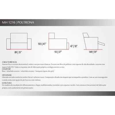 Poltronas de Amamentação Reclinável MH1216 Two Way Courano Nude - Herval