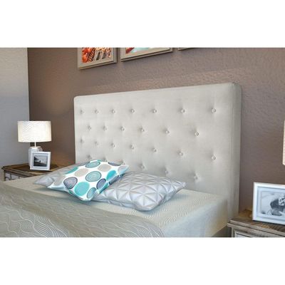 Cabeceira Cama Box Estofada Solteiro Hampton Suede Bege Claro - Probel