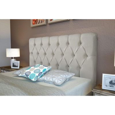 Cabeceira Cama Box Estofada Solteiro ProDormir Califórnia Suede Bege Claro - Probel