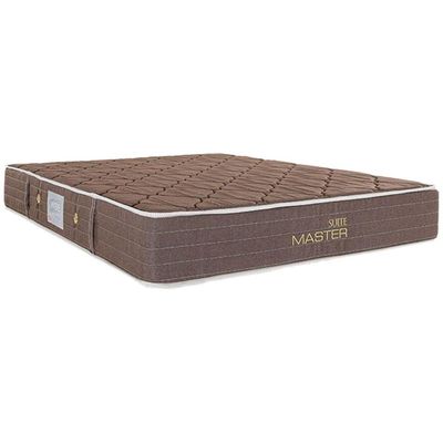 Cama Box King: Colchão Molas Bonnel Herval  Suite Master Plus + Base CRC Suede Clean(193x203)
