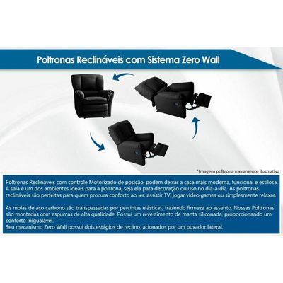 Poltrona do Papai Reclinável Aspen Romana Zero Wall Giro e Balanço Courano Marrom - Probel