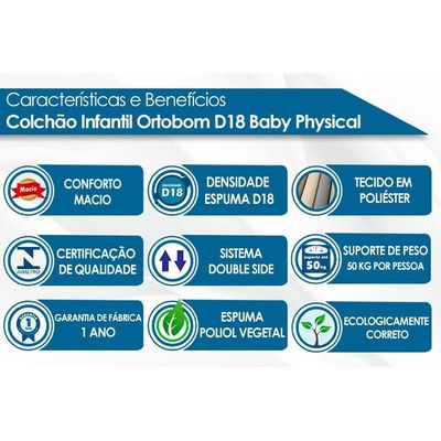 Colchão Infantil D18 Baby Physical (60x130x10) - Ortobom