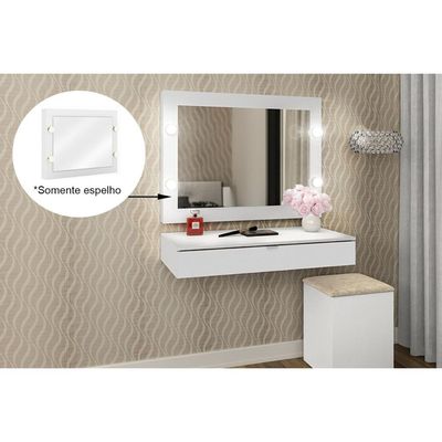 Multiuso Quarto Casal Espelho Camarim PE-2006 Branco - Tecno Mobili