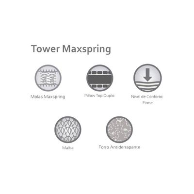 Cama Box King: Colchão Molas Herval Maxspring Tower + Base CRC Suede Clean(193x203)