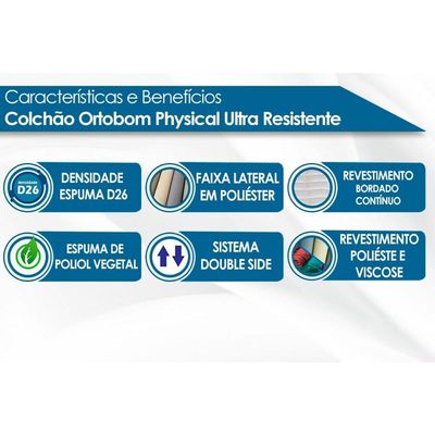 Colchão Viúva Espuma D26 Physical Ultra Resistente (128x188x20) - Ortobom