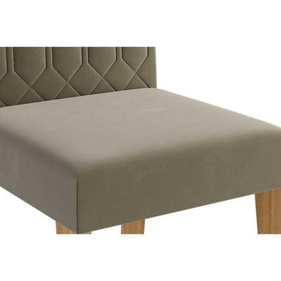 Kit 2 Cadeiras Sala Jantar Paola  2 Un Nature/Suede Chumbo - Cimol