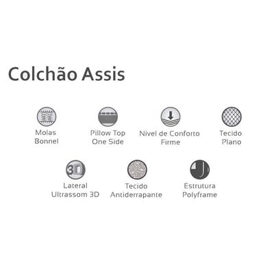 Colchão Casal para Hotelaria  Molas Bonnel Assis Euro Pillow (138x188x20) - Herval