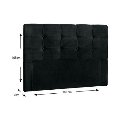 Cabeceira Cama Box Estofada Casal Casal Clean Plus Casal - Suede Negro - Simbal