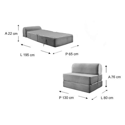 Sofá Cama Casal New Extra Suede Cinza - Paropas