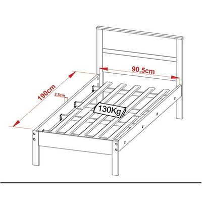 Cama Solteiro Com Auxiliar Cm8004 Cm8008 Qt7 Nogal Branco Tecno Mobili Nogal Branco