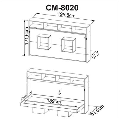 Cama Retratil Horizontal Solteiro Cm820 Amendoa