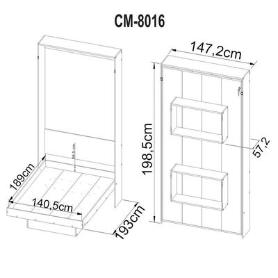 Cama Retratil De Parede Casal Cm8016 Amendoa