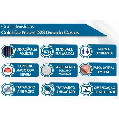 Colchão King Espuma D23 Guarda Costas Super Resistente (193x203x17) - Probel