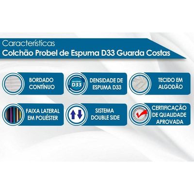 Colchão King Size Espuma D33  Guarda Costas Brown (193x203x14) - Probel