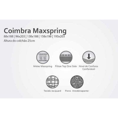 Colchão King Molas Maxspring  Coimbra Euro Pillow (193x203x25) - Herval