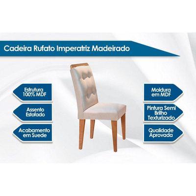 Cadeira Sala de Jantar Imperatriz Kit 2 Un Imbuia/Capuccino Chocolate - Rufato