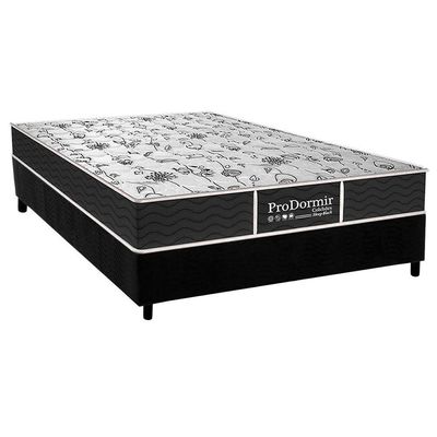 Cama Box Casal: Colchão Molas Probel Prolastic Sleep + Base CRC Suede Black(138x188)