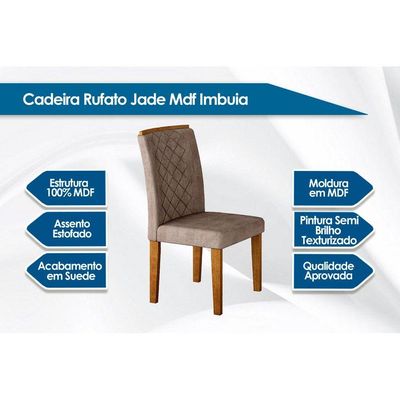 Cadeira Sala de Jantar Jade Kit 2 Un Imbuia/Capuccino Chocolate - Rufato