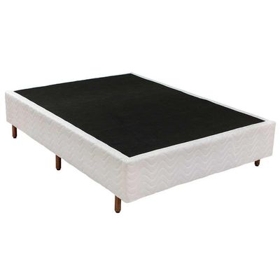 Cama Box Casal: Colchão Molas Paropas MasterPocket Ensacadas Blue + Base CRC Rústico Branco(138x188)