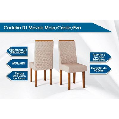 Cadeira Sala de Jantar New Maia Kit 2 Un Rústico Malbec/Veludo Moca - DJ Móveis