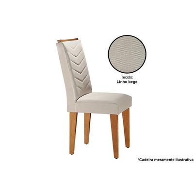 Kit 2 Cadeiras Sala Jantar Londrina IB  2 Un Imbuia/Linho Bege - Rufato
