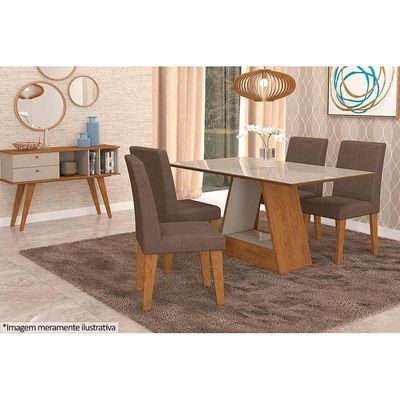 Cadeira Sala de Jantar Milena Kit 2 Un Savana/Suede Chocolate - Cimol
