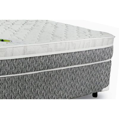 Cama Box Casal: Colchão Molas Ensacadas Luckspuma MasterPocket  Aspen + Base CRC Suede Gray(138x188)