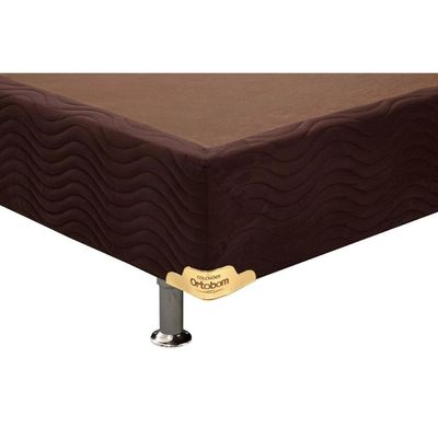 Cama Box Base Queen Universal Suede Brown (158x198x20) - Ortobom