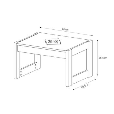 Mesa Centro Sala AZ1022 Branco/Nogal - Tecno Mobili