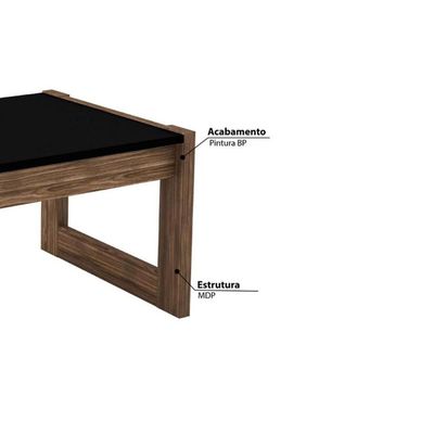 Mesa Centro Sala AZ1022 Branco/Nogal - Tecno Mobili