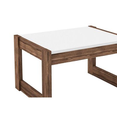 Mesa Centro Sala AZ1022 Branco/Nogal - Tecno Mobili
